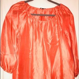 (Talbots) Pure Silk peasant top gorgeous color